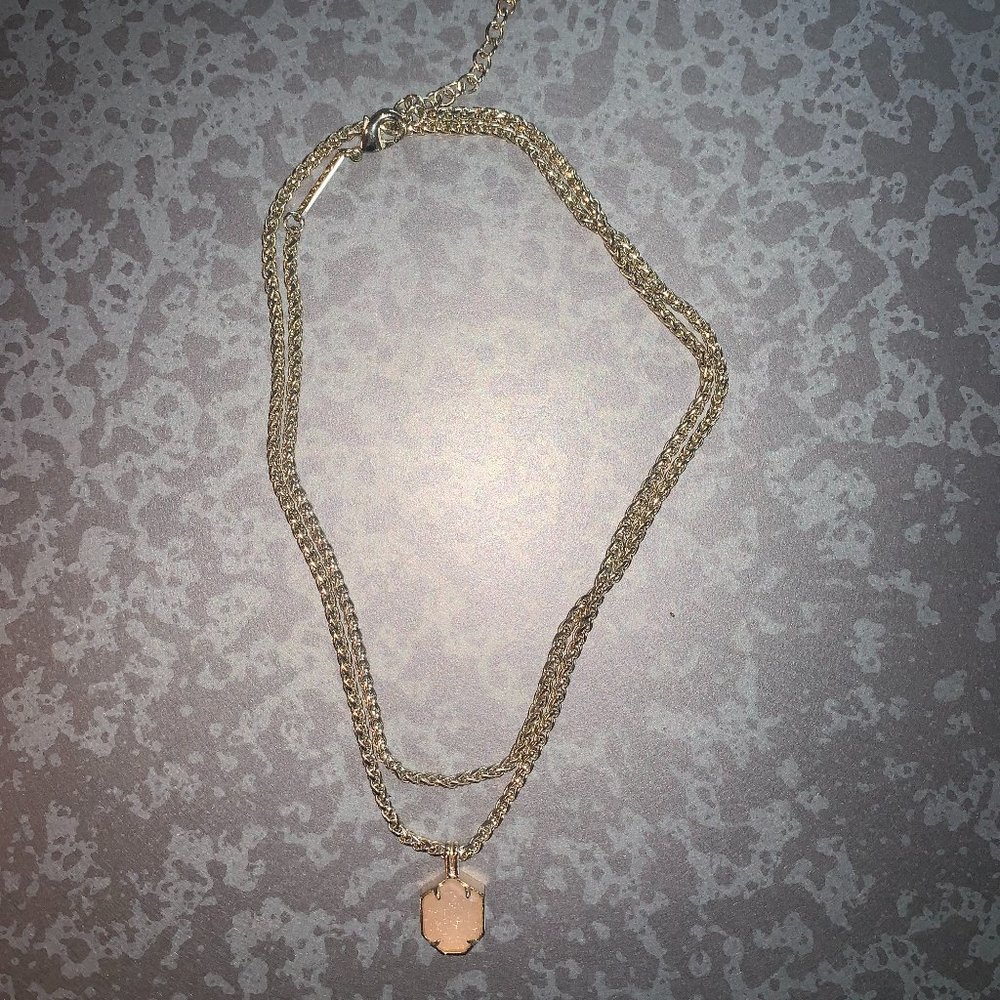 Gold Wrap Kendra Scott Necklace - Cream Stone